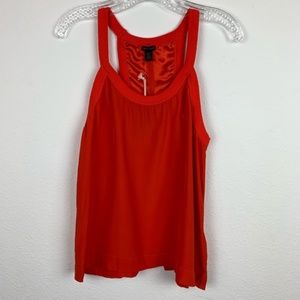 True Religion | Coral Split-Back Silk Tank Top